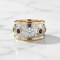 Vintage Golden Inlaid Zirconia Ring