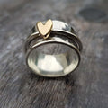 Vintage Silver Golden Heart Ring