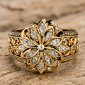 Ornate Gold Bloom Ring