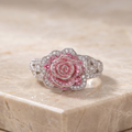 Pink Blossom Silver Ring