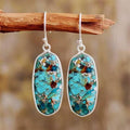 Vintage Boho Elongated Turquoise Earrings