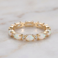 Vintage Gold Opal Eternity Ring