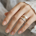 Silver Golden Threads Ring