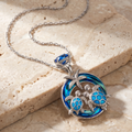 Opal Circle Turtle Palm Necklace