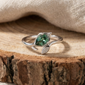Green Crystalline Floral Ring