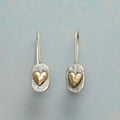 Vintage Gold Inlaid Heart Earrings