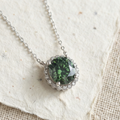 Moss Agate Geometric Round Necklace