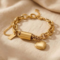 Golden Heart Link Bracelet