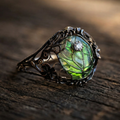 Nature Green Glass Ring