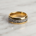 Gold Shimmer Inlay Statement Ring
