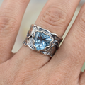 Antique Silver & Blue Crystal Ring
