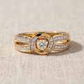 Golden Infinity Crystal Ring