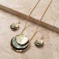 Vintage Blue Layered Stone Set (Necklace+Earrings)