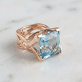 Vintage Rose Gold Blue Zirconia