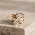 Vintage Double Zirconia Drop Ring