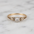 Vintage Zirconia Fine Gold Ring