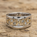 Vintage Gold & Silver Ivy Zirconia Ring