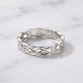 Twisted Silver Woven Band Ring