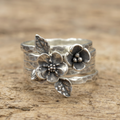 Vintage Flower Silver Layer Ring