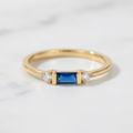 Gold Stunning Blue Center & Shimmering Ring
