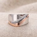 Vintage Ring in Rose Gold and Silver with Zirconia