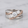 Vintage Gold & Silver Zirconia Ring