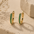 Elegant Earrings with Green Crystals