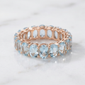 Vintage Inlaid Blue Glass Gold Ring