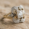 Vintage Zirconia Gold Ring