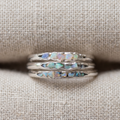 Vintage Layered Blue Stones Silver Ring