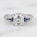 Brilliant Vintage Ring in Blue and Silver