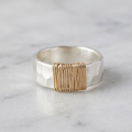 Vintage Golden Threads Silver Ring