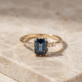Vintage Blue Crystal Gold Ring