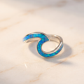 Sea Wave Ring in Opal and Silver