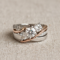 Vintage Gold & Silver Zirconia Ring