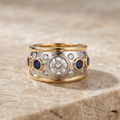 Vintage Gold Oval Stone Ring