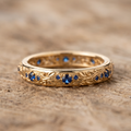 Exotic Fine Blue Zirconia Leaf Ring