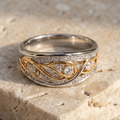 Hollow Gold & Silvered Ring