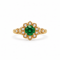 The Emilia Emerald Floral Ring