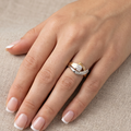 Vintage Irregular Gold & Silver Zirconia Ring