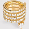 Antique Gold Zirconia Heart Wrap Ring