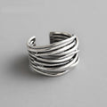 Adjustable Silver Ring with Layers