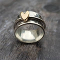 Vintage Silver Golden Heart Ring