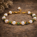 Extra Abundance - Green Jasper and Pearls Bracelet