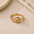 Golden Infinity Crystal Ring