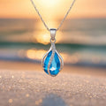 Drop of Light – Necklace with blue cubic zirconia and silver-tone finish