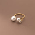 Adjustable Triple Freshwater Pearl Ring S925 Silver
