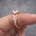Exotic Flower Crown Zirconia Gold Ring