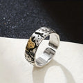 Adjustable Vintage Silver Gold Forged Ring
