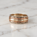 Vintage two tone engraved band ring